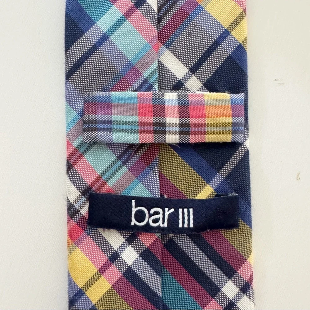 Bar III Plaid Slim Tie